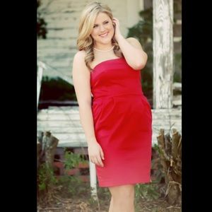 Express Hot Pink Strapless Dress